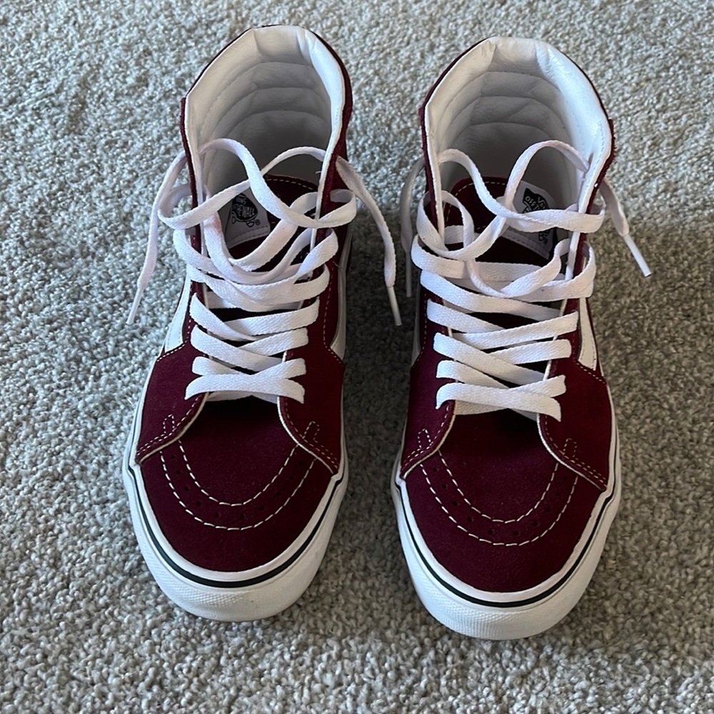 Burgundy High Top Vans (Size 7 Men)
